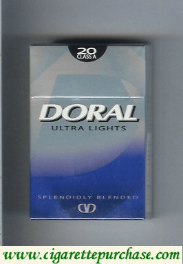 Doral Splendidly Blended Ultra Lights cigarettes hard box